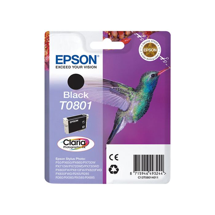 Epson T0801 Musta Väripatruuna