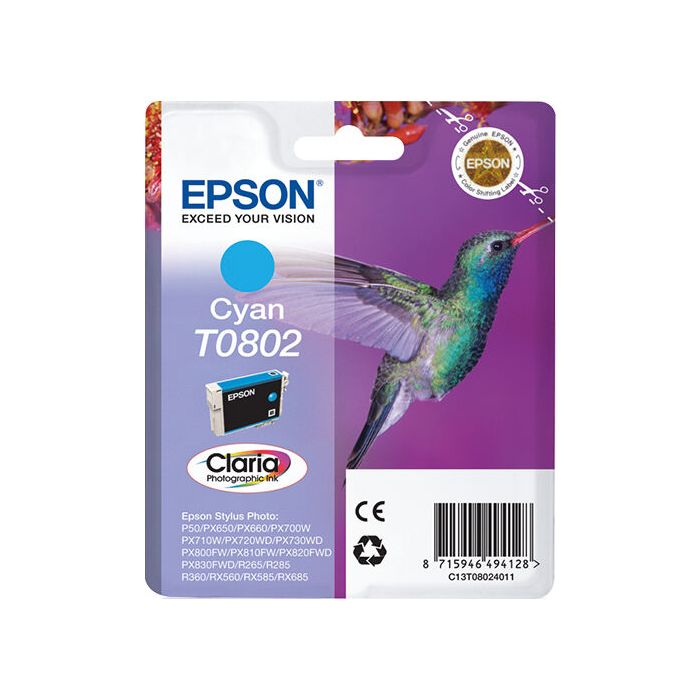 Epson T0802 Cyan Väripatruuna