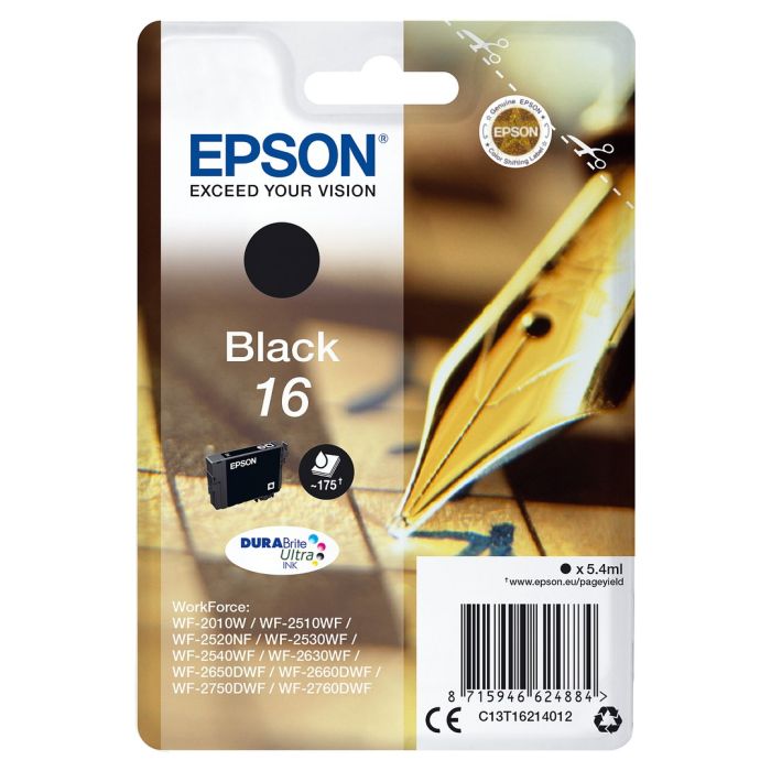 Epson 16 Ink Cartridge Black Mustepatruuna