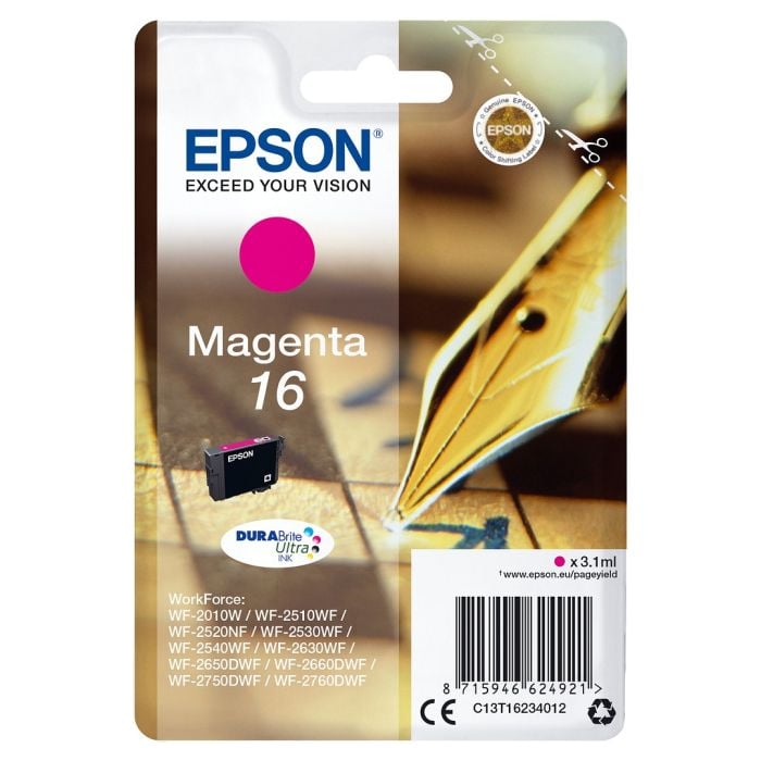 Epson 16 Ink Cartridge Magenta Mustepatruuna