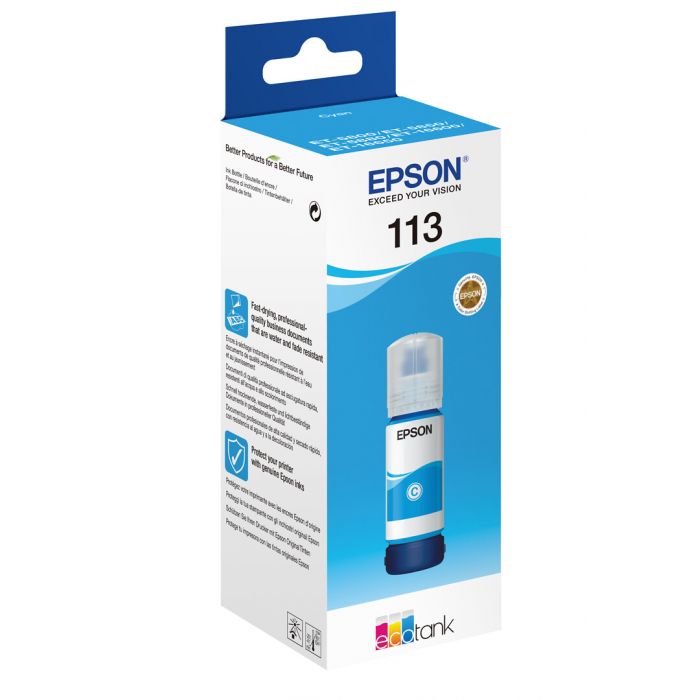 Epson 113 Ecotank Pigment Cyan Mustepullo