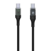 FIXED USB-C -kaapeli näytöllä, 1.2 m, 100 W, musta