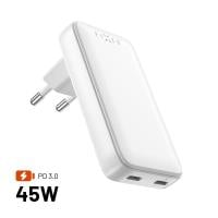 FIXED SLIM GAN 90 2xUSB-C 45W LATURI, Valkoinen