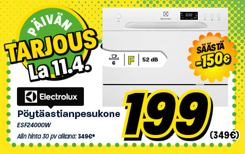 Electrolux p&auml;iv&auml;n tarjous astianpesukone