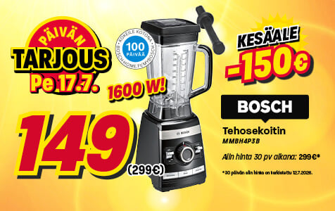 Bosch tehosekoitin nyt p&auml;iv&auml;n tarjouksena puoleen hintaan!