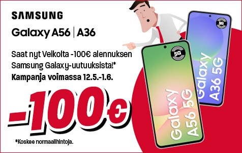 Saat nyt Veikolta -100€ alennuksen Samsung Galaxy uutuuksista.