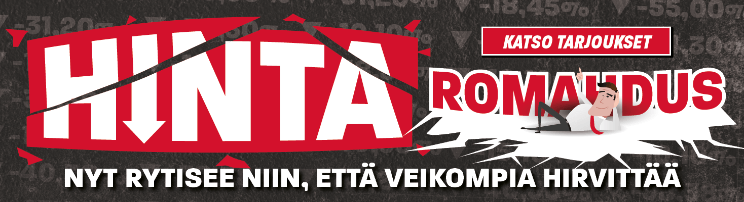 Nyt rytisee niin, ett&auml; Veikompia hirvitt&auml;&auml;. Katso tarjoukset!