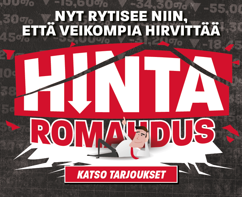 Nyt rytisee niin, ett&auml; Veikompia hirvitt&auml;&auml;. Katso tarjoukset!